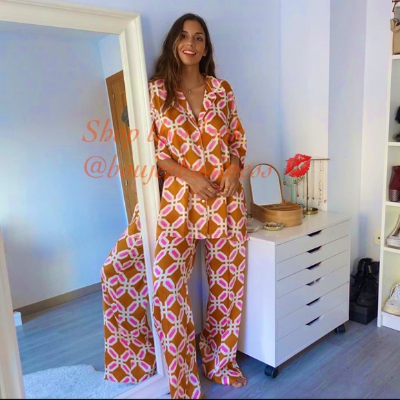 ZARA BNWT Pajama Style Lounge Wear Pants - Picture 8 of 15